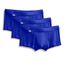TBô Men's Trunk 3-Pack - La Ropa Interior de bambú más cómoda con Bolsa para Mejorar el Bulto, Azul, Grande