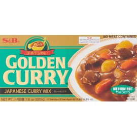 S&B Golden Curry Sauce Mix, Medium Hot, 7.8 Ounce