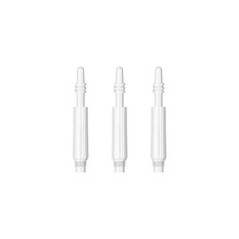 8 Flight Dart Shafts, Moulded Flight System, White, Short 19mm