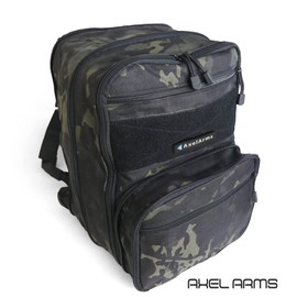 Axel Arms Variable Capacity, Tactical Flat Backpack (Camouflage, Multicam Black), D3, Connects to Chest Rig, Daypack, Spring, Summer, Autumn, Winter