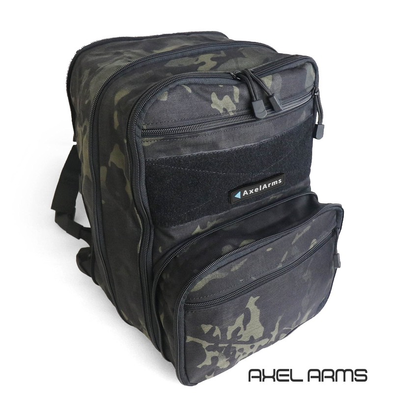 Axel Arms Variable Capacity, Tactical Flat Backpack (Camouflage, Multicam Black),