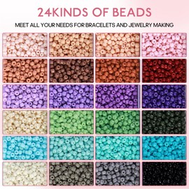 LW 3mm Bunte Perlen Set zum Armbänder Selber Machen, Perlen zum Auffädeln für Kinder und Erwachsene, Ideal für Weihnachten, Schmuckherstellung, Geburtstage, Feiertage, Partys usw