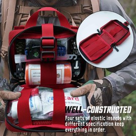 VIIDOO Ifak Pouch Rip Away Molle, Red Molle First Aid Pouch, Molle Ifak Pouch Rip Away, Tactical Duty Belt EMT Medical Pouches for Camping Hiking Travel
