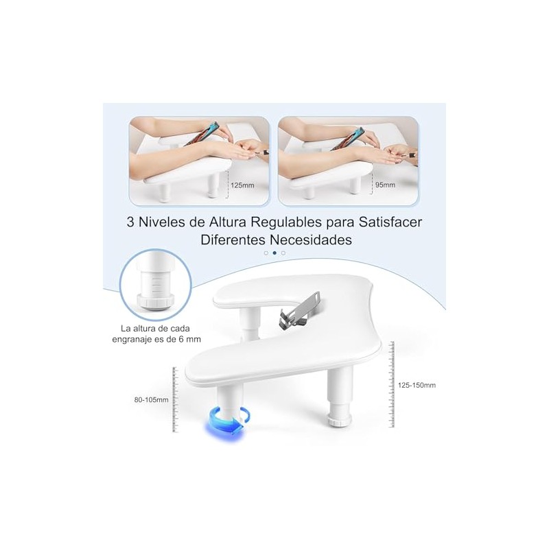 Reposabrazos para Uñas en Forma de U,Reposa Manos para Uñas