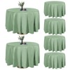 Easy-Going 6 Pack Sage Green Tablecloths 108 Inch-Round for 8