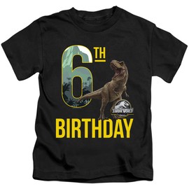 LOGOVISION Jurassic World 6th Birthday T-Rex Unisex Youth Juvenile T-Shirt, 6th Birthday T-Rex, 7