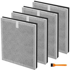 UOUOLONUN 4 Pack 3-in-1 True HEPA Filters Compatible withe Pure Enrichment PureZone Air Purifier, 3-Stage H13 True HEPA Replacement Filter, Part # PEAIRFIL