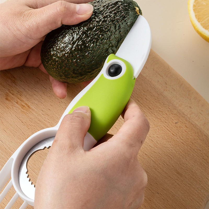 3-in-1 Avocado Tool with Soft Grip Handle, Green