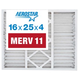 Aerostar 16x25x4 MERV 8 Air Filter, 2 Count, ACTUAL SIZE (15.50 x 24.50 x 3.75) HVAC, Furnace Filter for Allergies, Dust, Pet Dander & Smoke (MPR 1500 / FPR 10) Fits Lennox & Honeywell Devices