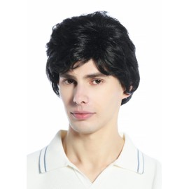 WIG ME UP - DW1335-2 wig for men and women, unisex, short, slightly wavy, black brown