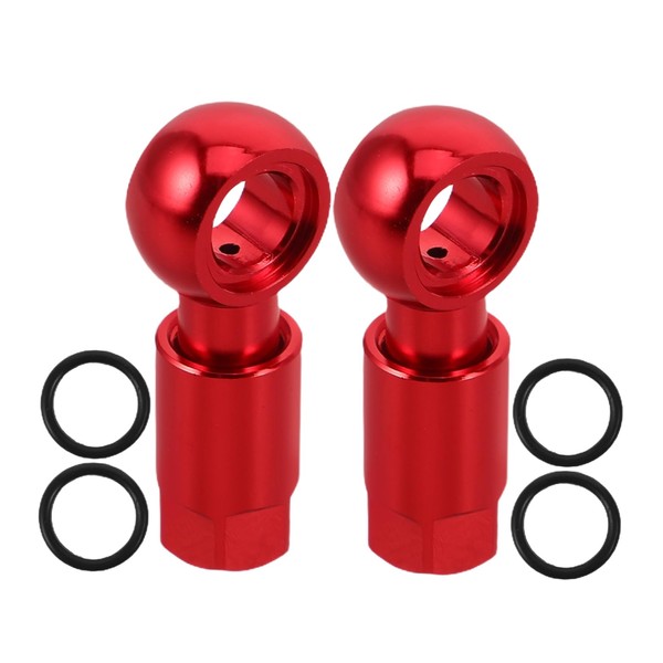 Kisangel 2pcs Hydraulic Quick Couplings Red Quick Connect Hose Fittings