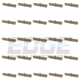 EDGE INDUSTRIAL 3/16" Hose ID Brass Hose Barb SPLICER Union Fitting Fuel/AIR/Water/Oil/Gas/WOG (Qty 25)