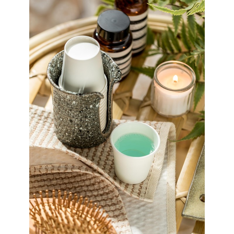 YHOJOY Ceramic Bathroom Cup Holder, Bathroom Cup Dispenser for Dixie