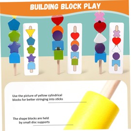 Juguete Montessori de Madera 4 en 1 | Juego Sensorial Educativo con Cordones, Cuentas, Tarjetas y Base de Figuras | Ideal para Niños y Niñas | Desarrollo Motriz y Creativo