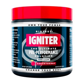 Biotest Igniter - The Overbuilt Pre-Workout - 20/40 Servings, CherryBerry - Motivation Switch & Cognitive Energy