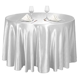 Ruisita - Mantel Redondo de satén de 120 Pulgadas, para decoración de Mesa de Boda, Banquete de Boda, decoración de Mesa