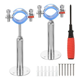 uxcell 4Pcs Pipe Support, Stainless Steel Wall Mount Ceiling Mount Pipe Support Bracket, Adjustable Height 100-150mm for OD Pipe 32-34mm