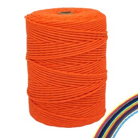 FORBELL Macrame Yarn, 2 mm x 300 m Premium Cotton Yarn, DIY Crafts (Orange, 3 mm x 300 M)