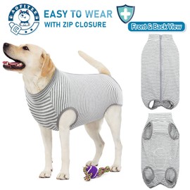 AOFITEE Dog Recovery Suit for Female After Surgery, Stripe Printed Shirt for Abdominal Wounds, Anti-Licking Onesie Jumpsuit E-Collar Cone Alternative 2XL