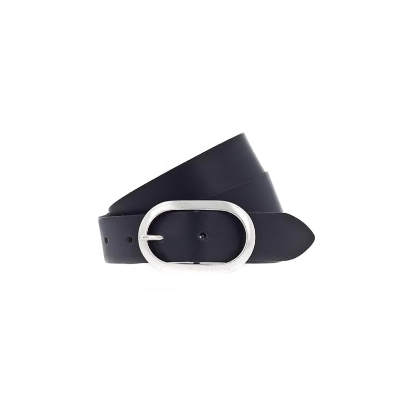 Vanzetti Women's Leather Belt 30 mm Double Buckle, black