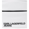 Karl Lagerfeld Jeans Men's Essential Nylon Crossbody Cross Body, White,