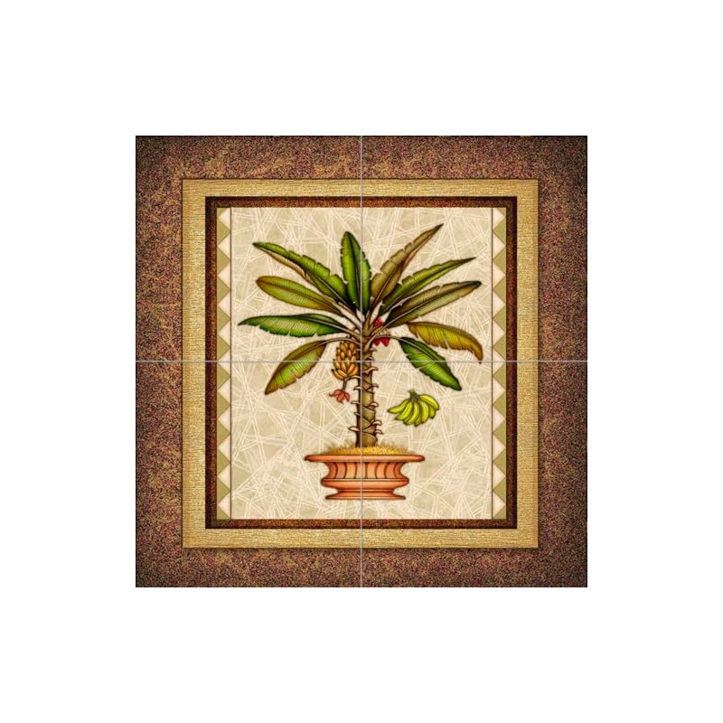 Ceramic Backsplash Tile Mural Floral Tropical Flower Kitchen/Bathroom - Palm