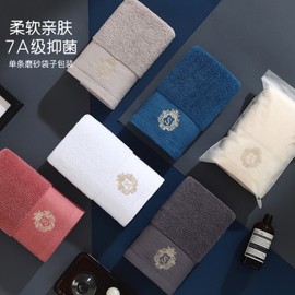 Imported 7A Antibacterial Cotton Face Towel - Thick, Absorbent, Plush & Individually Wrapped Light Luxury Dark Brown + Single Pack 34x74 15ea