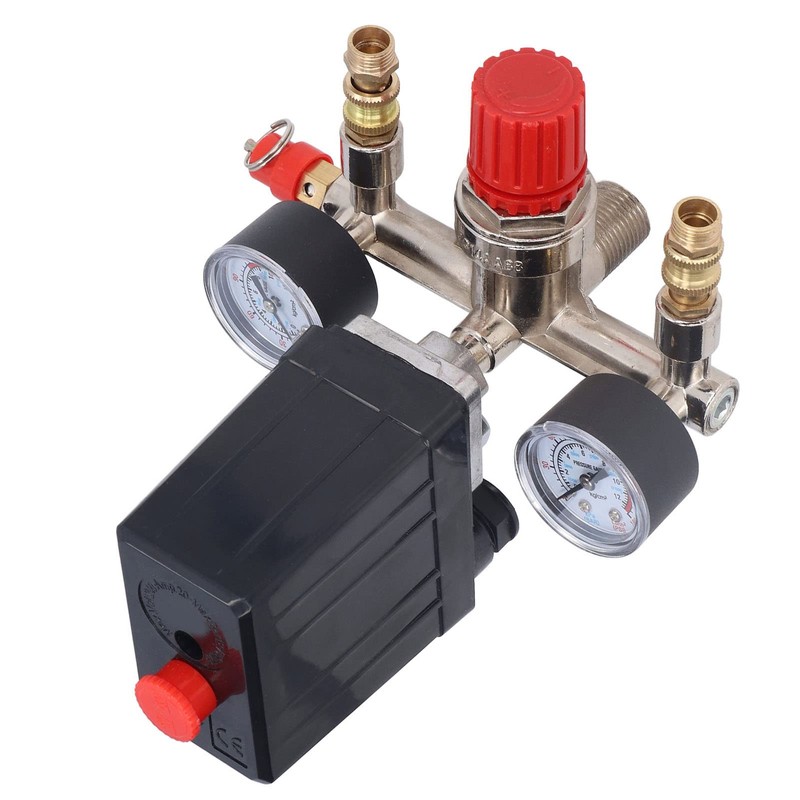 90-120PSI Adjustable Air Compressor Pressure Valve Kit with Switch, Regulator