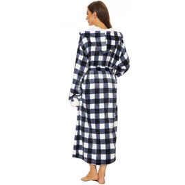 ccko Plush Robes For Women, Fleece Fuzzy Womens Robe,Soft Warm Women's Bathrobe with Hood for Bath Spa Shower House