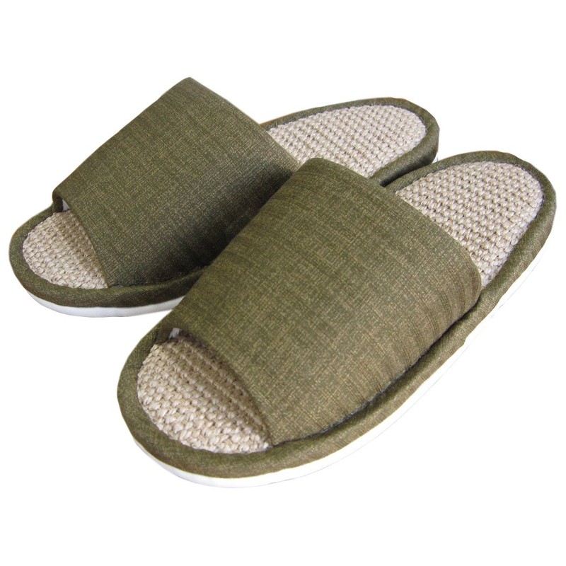 船見 麻スリッパ グリーン M 1585