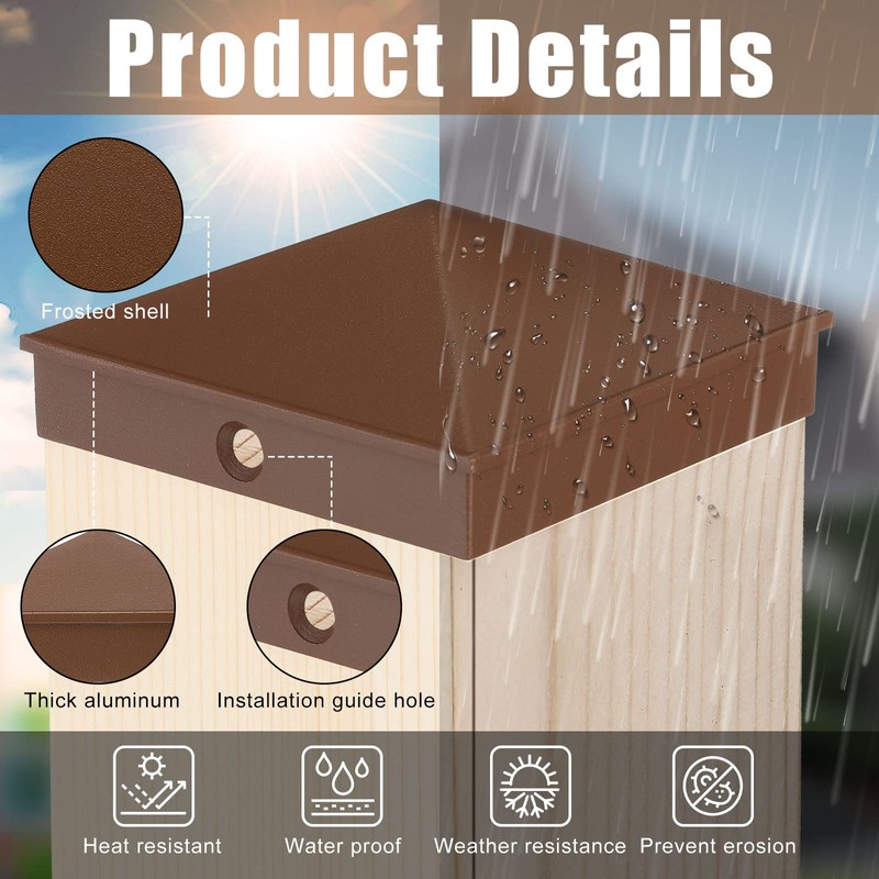 Therwen 16 Pcs (Brown,for 4'' x 4'' Nominal,Actual 3.5'' x