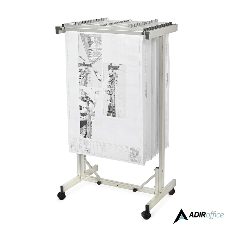 Adir Mobile Blueprint Storage Rack - Adjustable Mobile Blueprint Holder,
