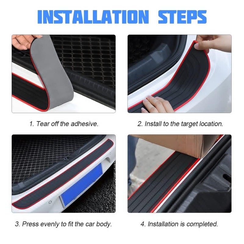 Car Rear Bumper Protector Guard - Anti-Scratch Rubber Cover Strip