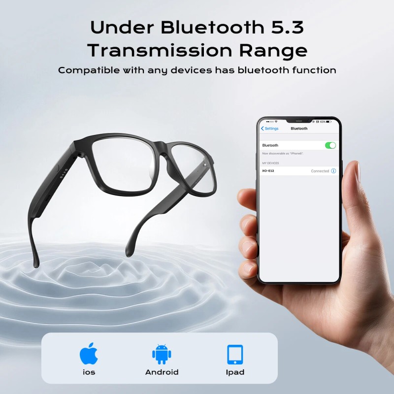 XO Men Smart Glasses Shades Photochromic Bluetooth Audio Sunglasses UV400