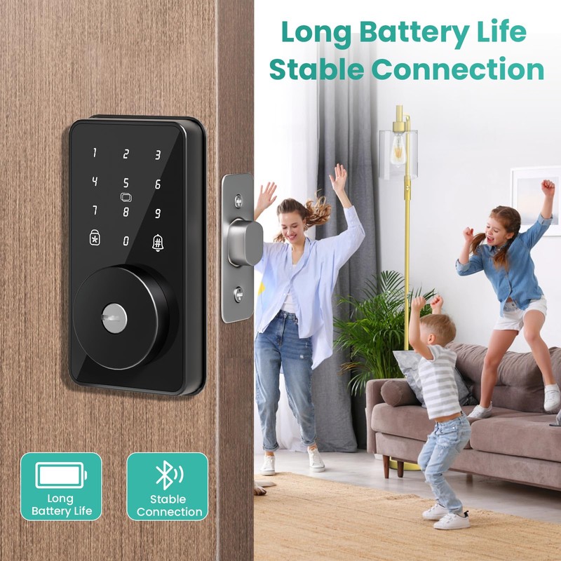 MOUSETRO Smart Lock, 4-in-1 Keyless Entry Door Lock for Front