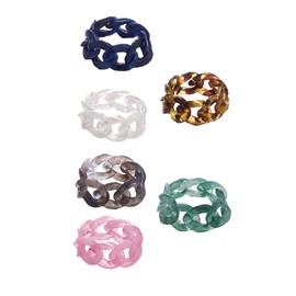 FOMIYES Fashionable Resin Craft Ring Chain Modeling Jewelry for Daily and Costume Decor Random Color