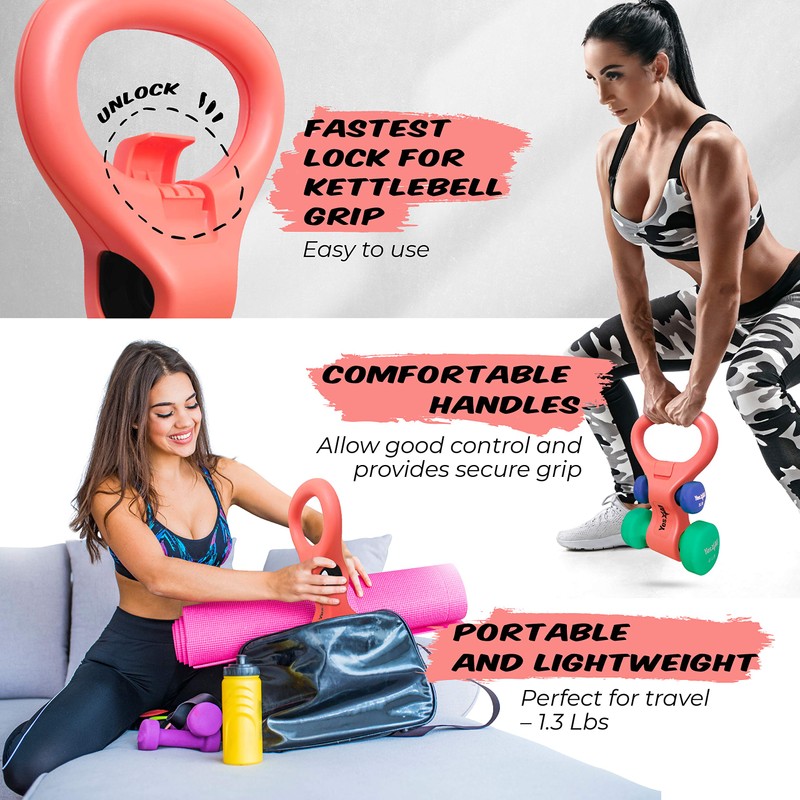 Yes4All - Agarre Antideslizante para Mancuernas de Neopreno, Color Rojo