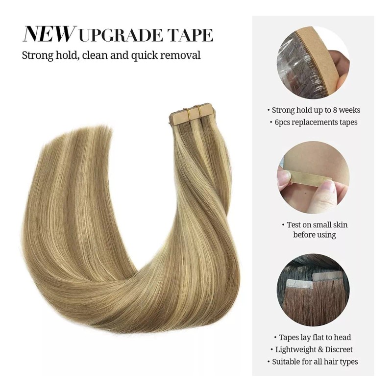 Doores Extensiones Cabello Natural Balayage Rubio Resalta 14in 50gr