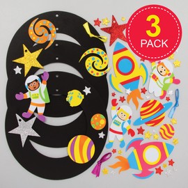 Baker Ross FE691 Solar System Wreath Kits - Pack of 3, Wreath Ring to Decorate and Display, Make Your Own Decorations, Ideal Kids Arts and Crafts Project