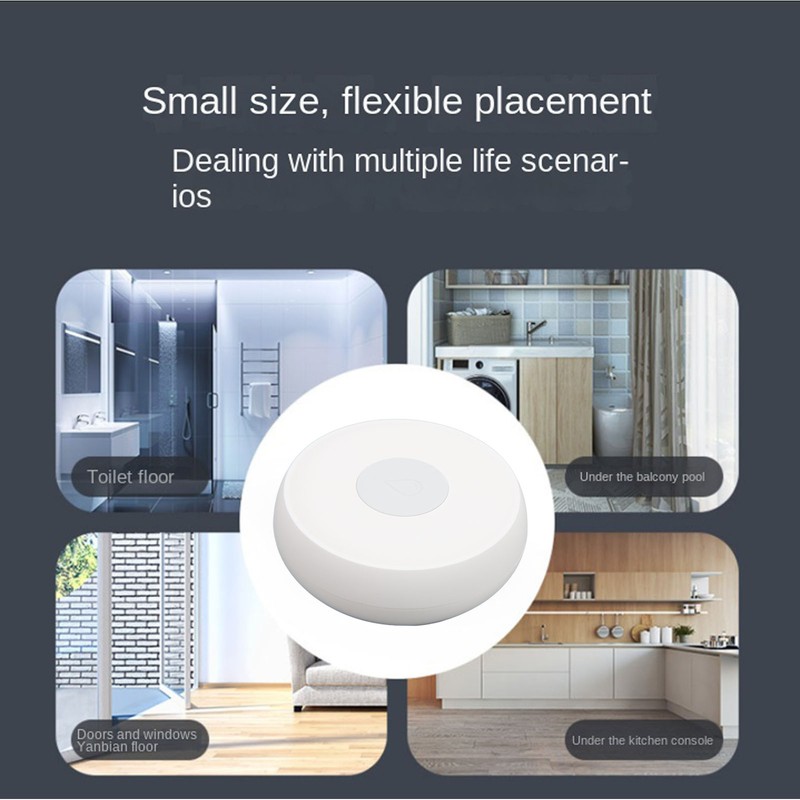 Wireless Water Leak Sensor IP66 Waterproof Low Battery Indication Smart