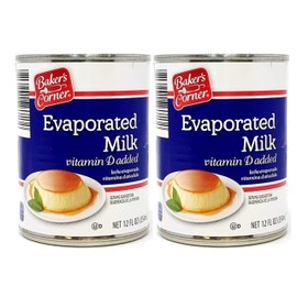 Baker's Corner Evaporated Milk with Vitamin D Added Canned Milk - 2 Cans (12 oz)