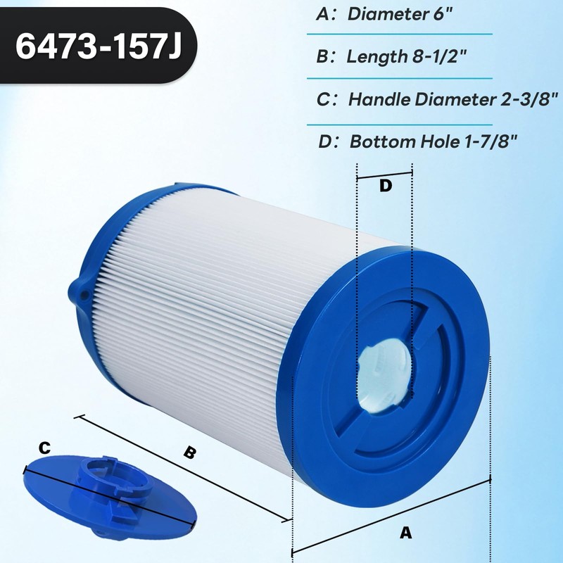 6473-157 Hot Tub Filter Replacement with Removable Handle, 40 Sq