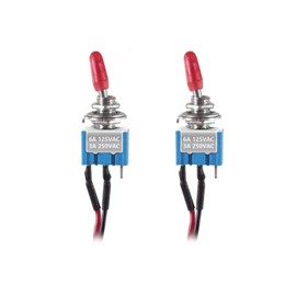 Pack of 2 Toggle Switches with Cable 12 V 24 V 220 V 230 V 240 V/ON/OFF Universal Application for Car, Boat, Household Appliances, Ship Rocker Switch with Wire Rocker Switch (2)