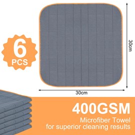 Adiwo Carbon Cloths Window Cleaning Cloths, Thickened Magic Cleaning Cloth, Microfibre Cloths Glass Cloths Window Cloth, Streak-Free Lint Free for Kitchen, Window, Glass, Bathroom, Car, Orange, Pack