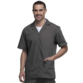 Cherokee Workwear Scrubs Men's Zip Front Jacket, Pewter, Medium