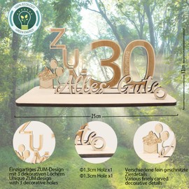 Sugeru Money Gifts Birthday for 30th | 25 x 13 x 12 cm | Birthday Women Men | Wooden Gifts | Gifts Made of Wood Decoration | Money Gift for Friends, Family, Lover's Guest Book
