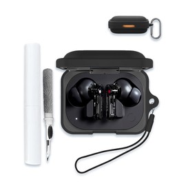 Case Cover for Nothing Ear (a),Full Protective Soft Silicone Skin Case Cover Shock-Absorbing Protective Case with Keychain,Lanyard and Cleaning Pen [Front LED Visible]-Black