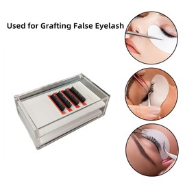 LIXIMMAZN - Caja organizadora de palés de pestañas acrílicas de 2 capas, contenedor de maquillaje transparente para pestañas postizas, estuche de almacenamiento transparente (blanco)