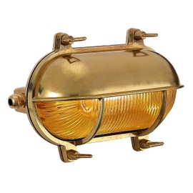 BLINKO Nautical Brass Bulkhead Wall Light,Vintage Retro Wall Sconce,Industrial Lighting Fixtures,Mid Century Modern Decorative Light,IP 65 Precision Waterproof,Outdoor Indoor Deco,Lampshade Only
