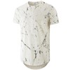KLIEGOU Mens Hipster Hip Hop Ripped Round Hemline Pattern Print
